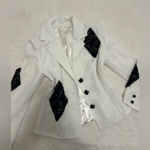 Elegant White and Black Women's Jacket